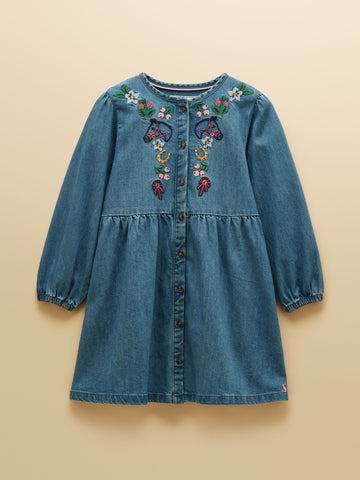 Girls' Blair Denim Embroidered Dress