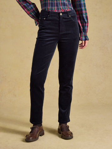 Slim Straight Cord Trouser – Navy