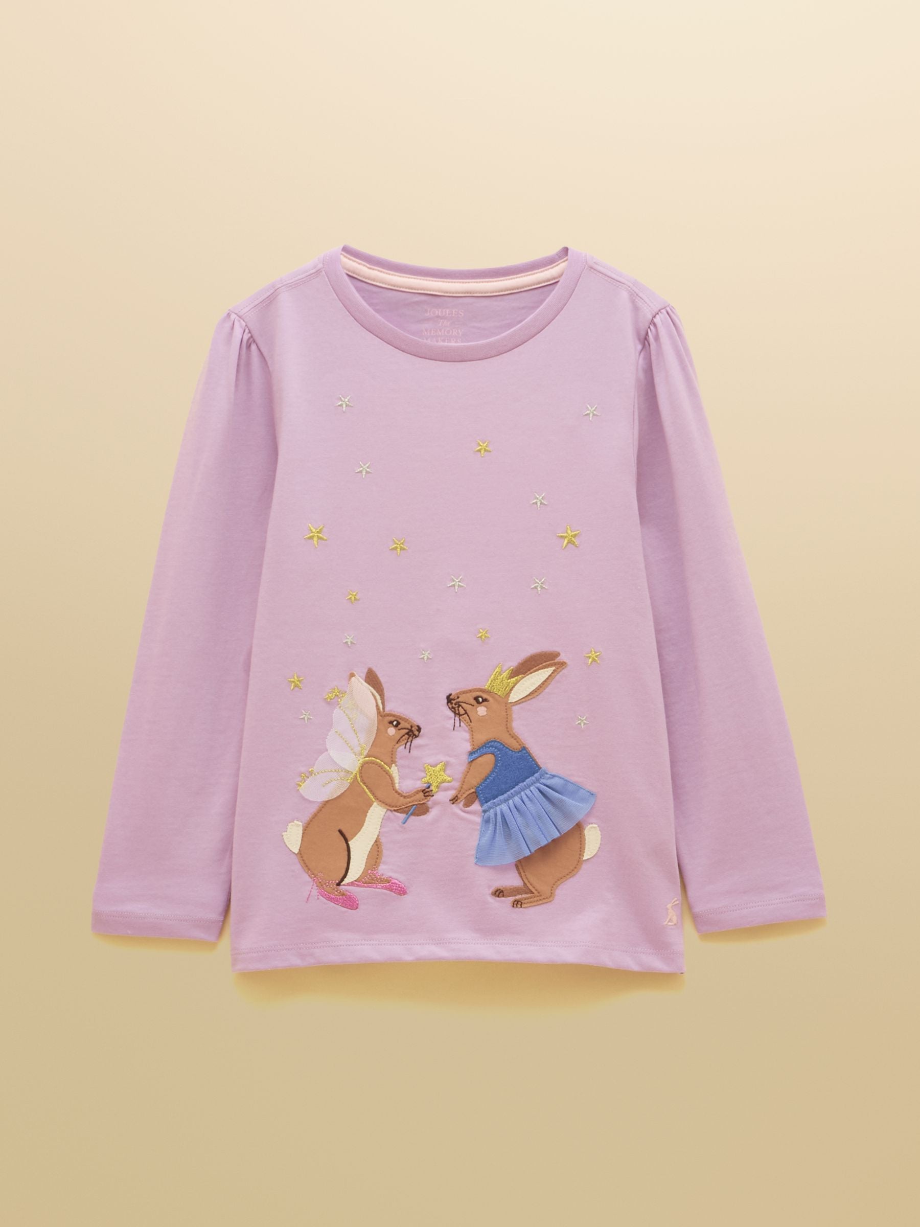 Girls' Ava Lilac Purple Applique Long Sleeve Top