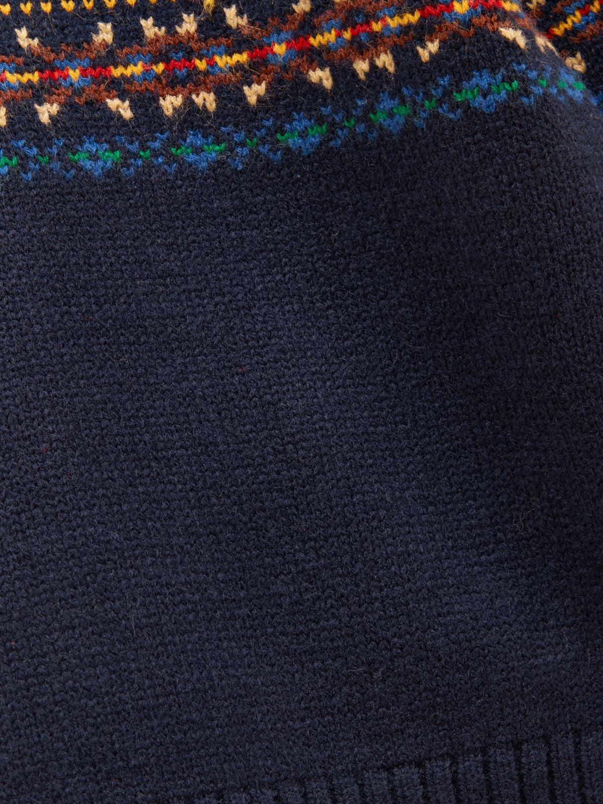 Hillside Fair Isle Quarter Zip Jumper - Navy