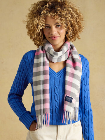 Langtree Pink & Grey Gingham Scarf