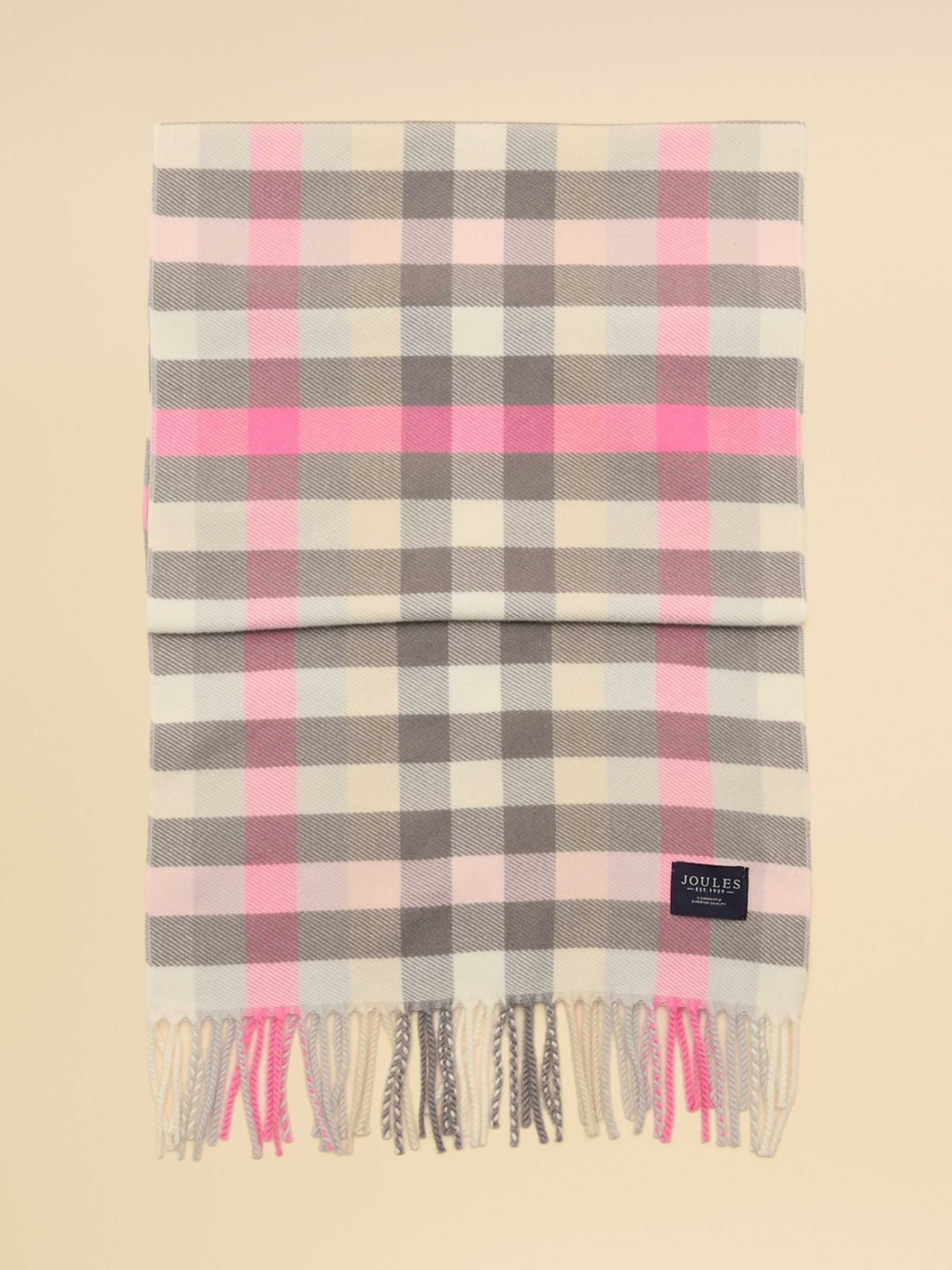 Langtree Pink & Grey Gingham Scarf