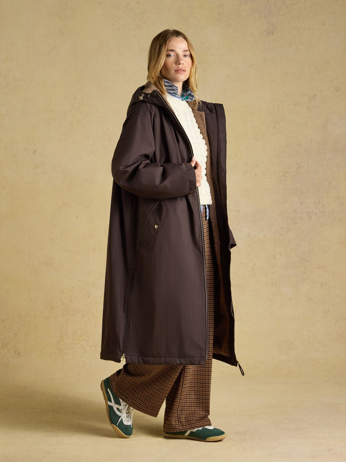 Coverall Fleece Lined Waterproof Coat - Chocolate Brown