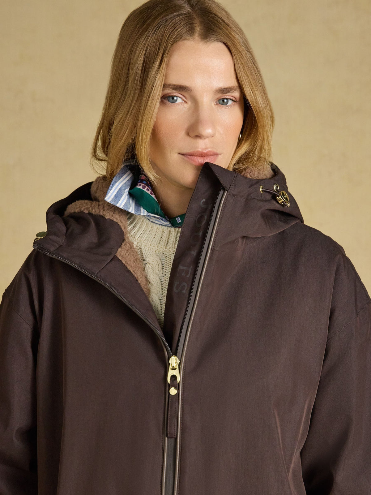 Coverall Fleece Lined Waterproof Coat - Chocolate Brown