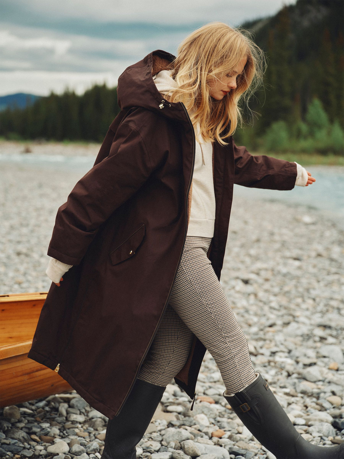 Coverall Fleece Lined Waterproof Coat - Chocolate Brown