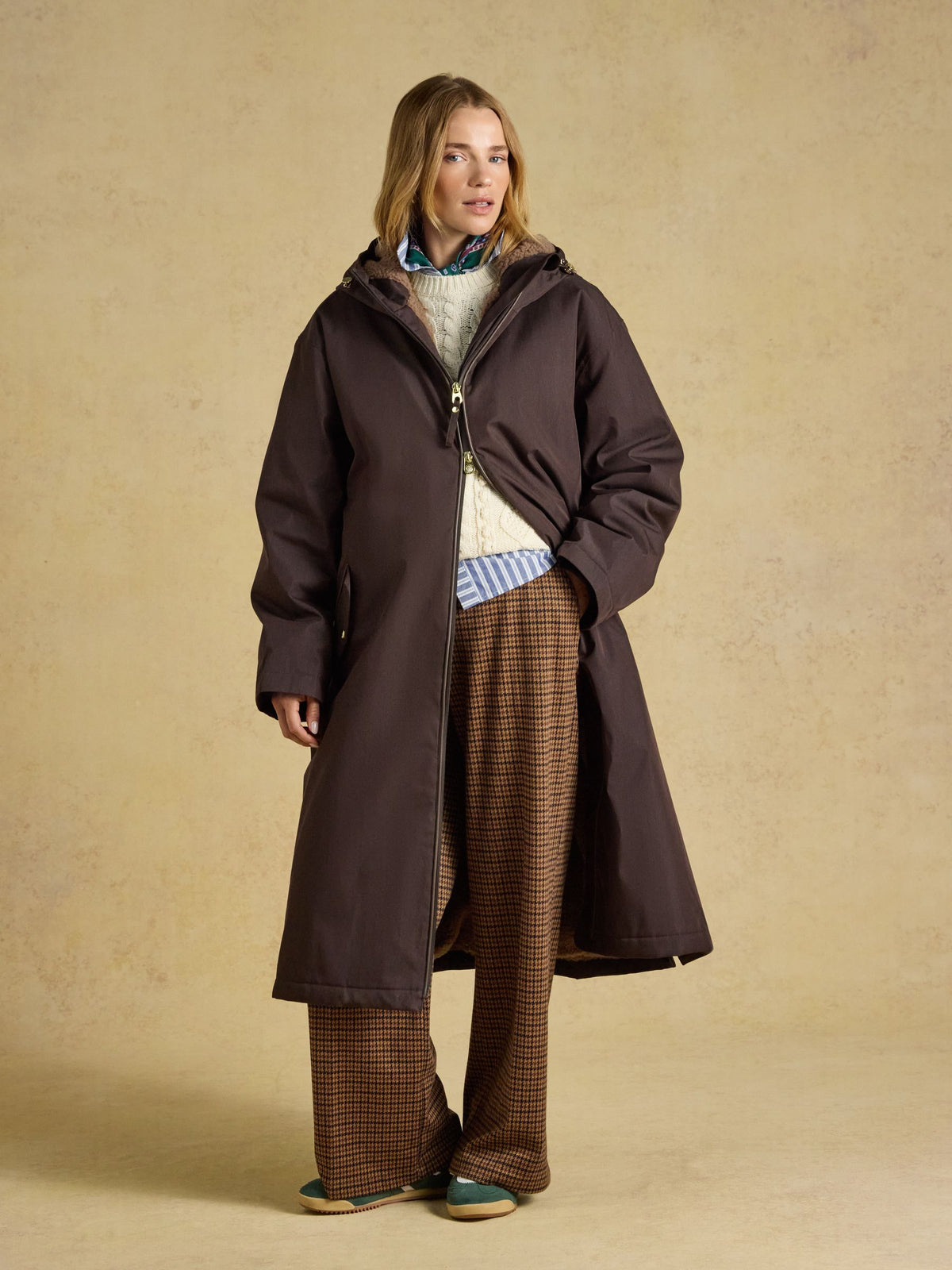 Coverall Fleece Lined Waterproof Coat - Chocolate Brown