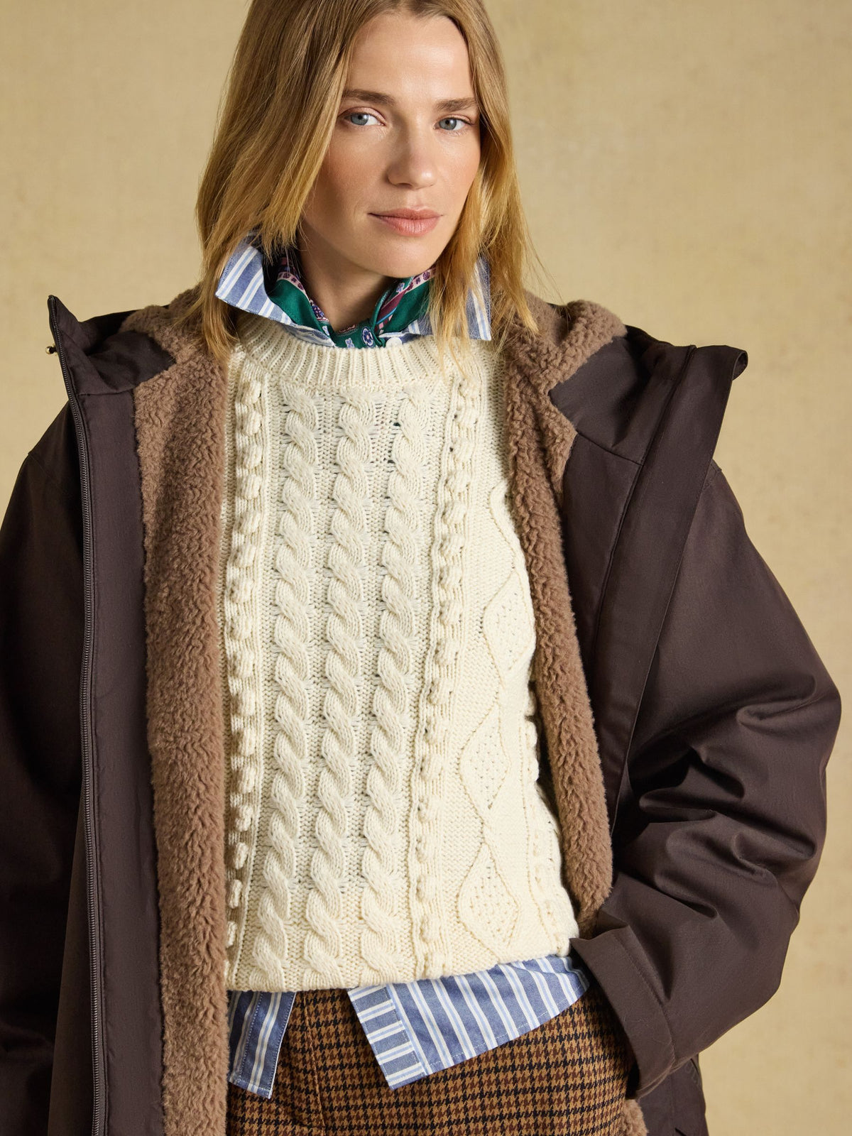 Coverall Fleece Lined Waterproof Coat - Chocolate Brown