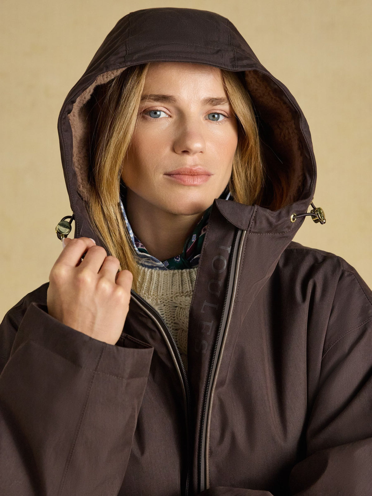 Coverall Fleece Lined Waterproof Coat - Chocolate Brown