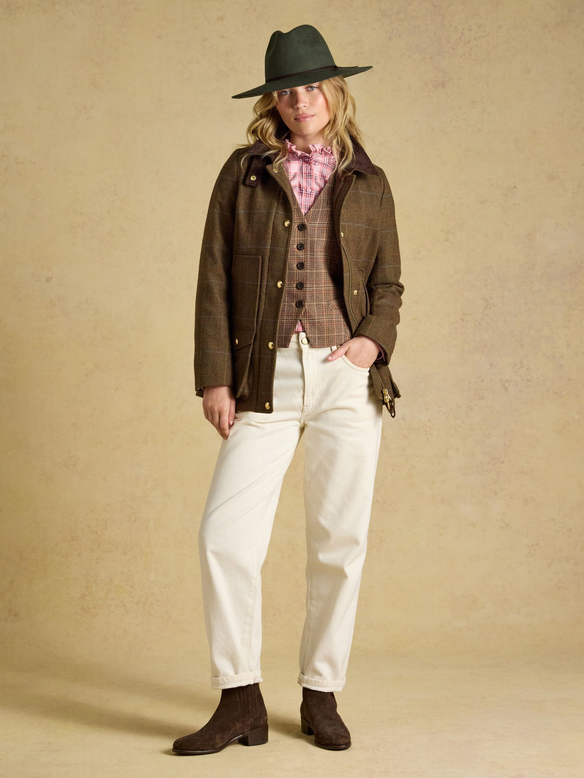 Classic Fieldcoat With Wool - Brown Check