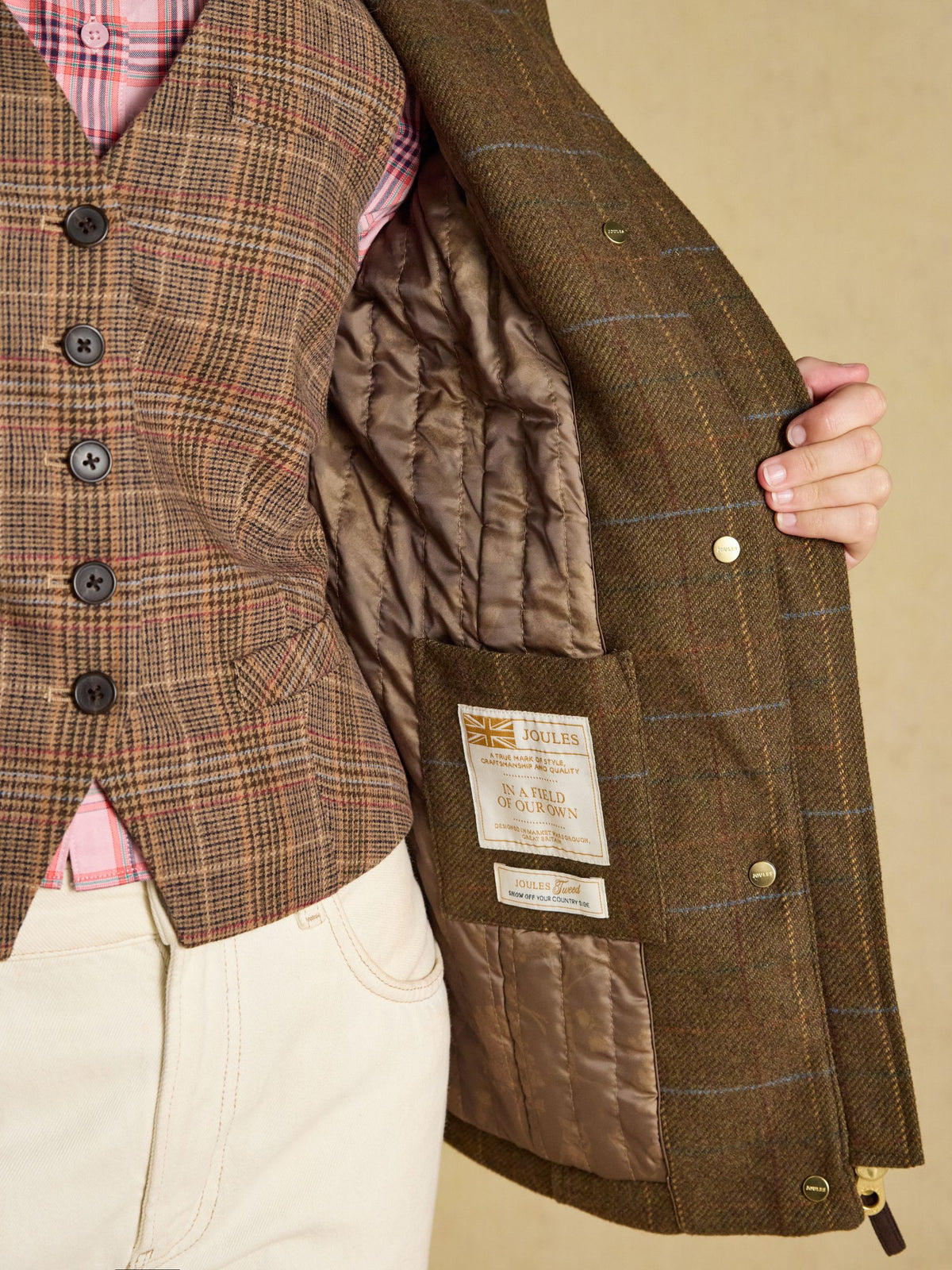 Classic Fieldcoat With Wool - Brown Check
