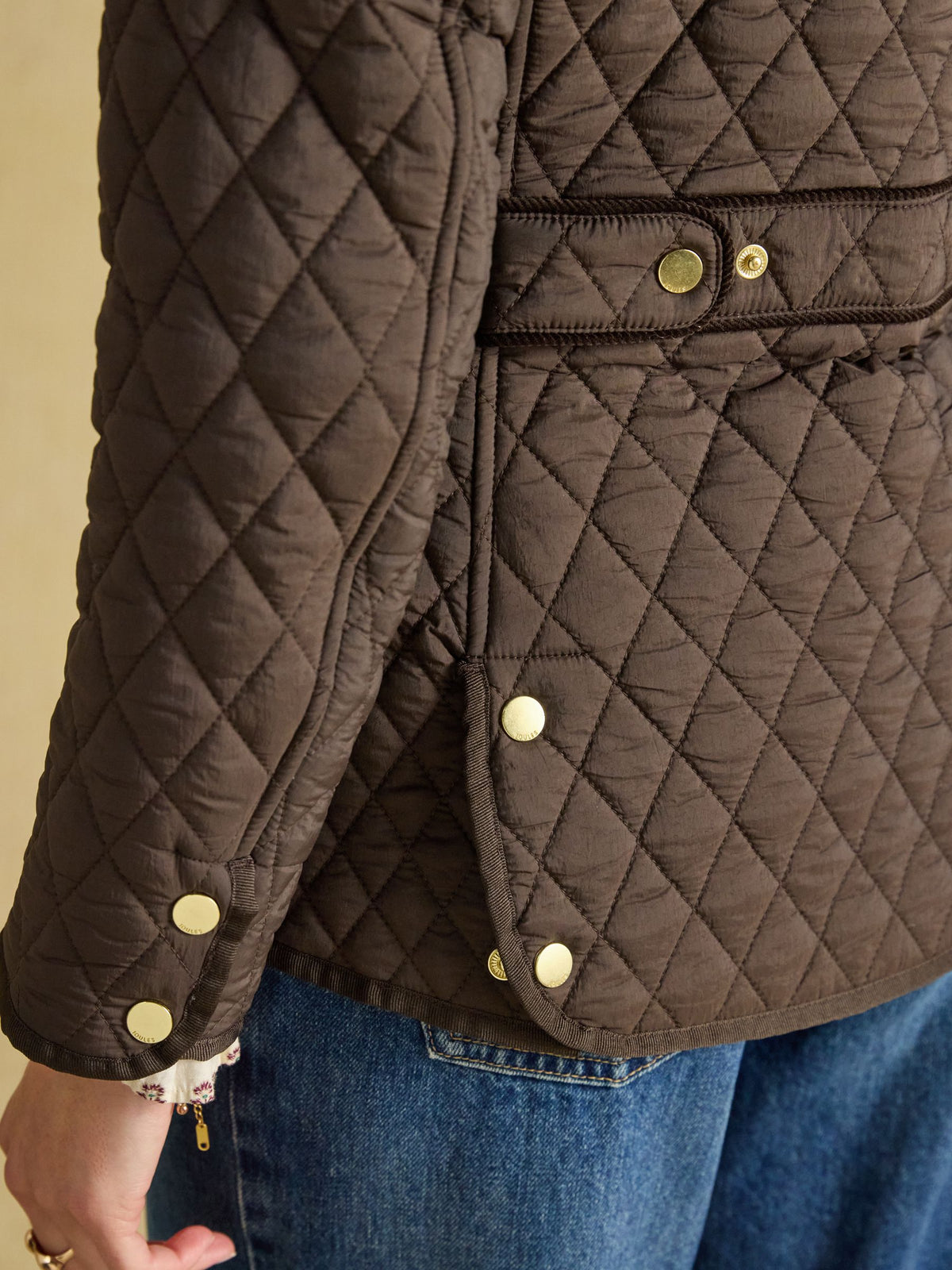 Showerproof Diamond Quilted Jacket - Chocolate