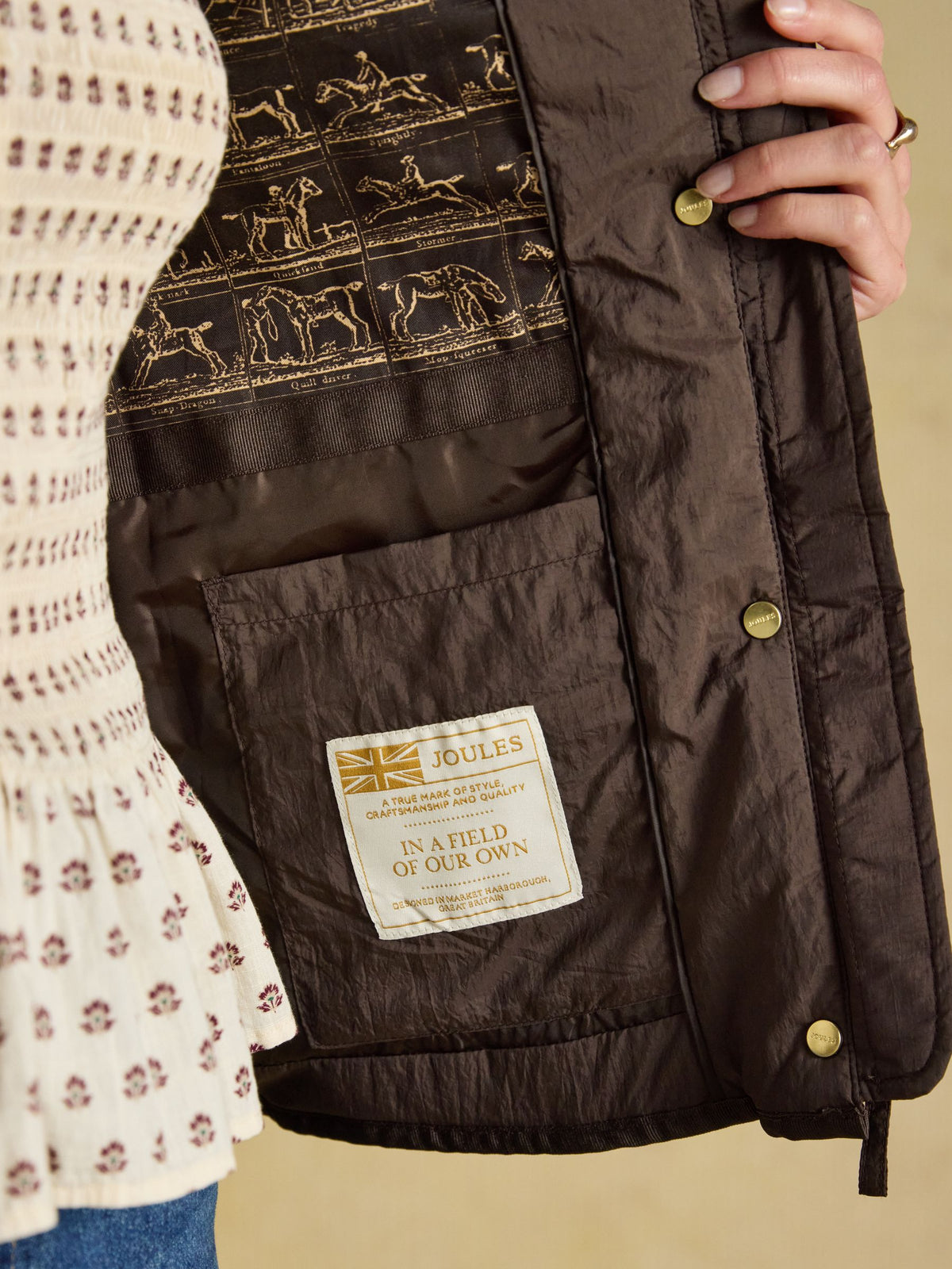 Showerproof Diamond Quilted Jacket - Chocolate