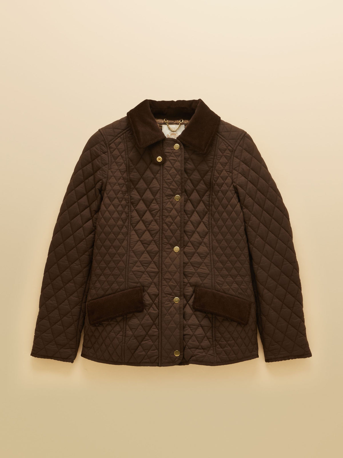 Showerproof Diamond Quilted Jacket - Chocolate