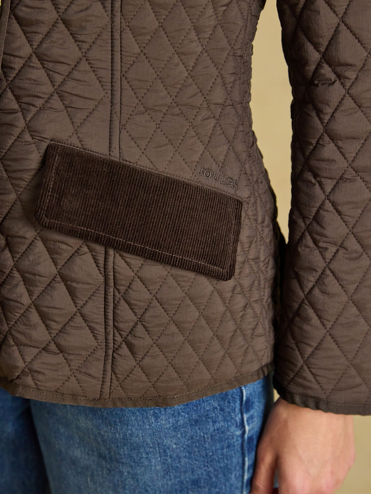 Showerproof Diamond Quilted Jacket - Chocolate