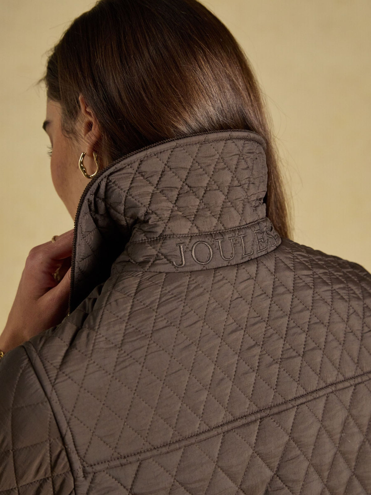 Showerproof Diamond Quilted Jacket - Chocolate