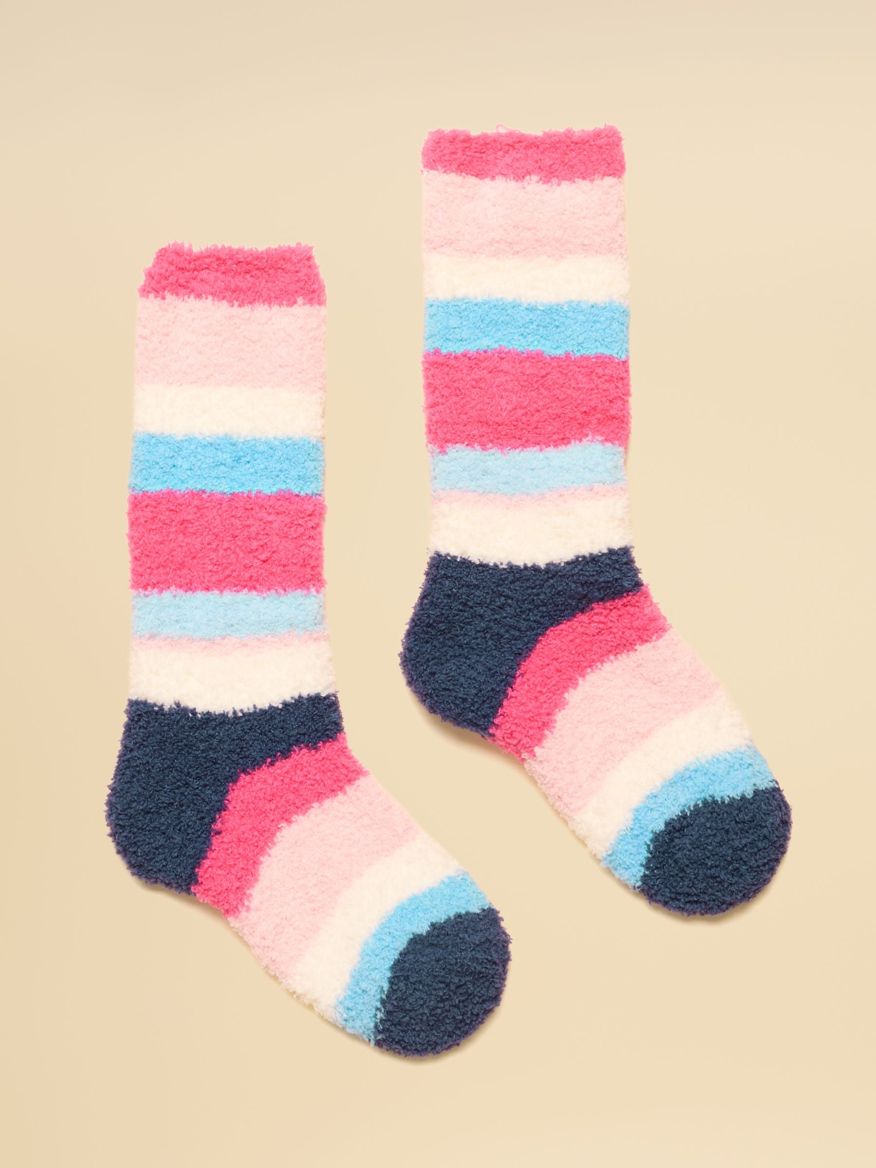 Kids Fluffy Pink Stripe Socks