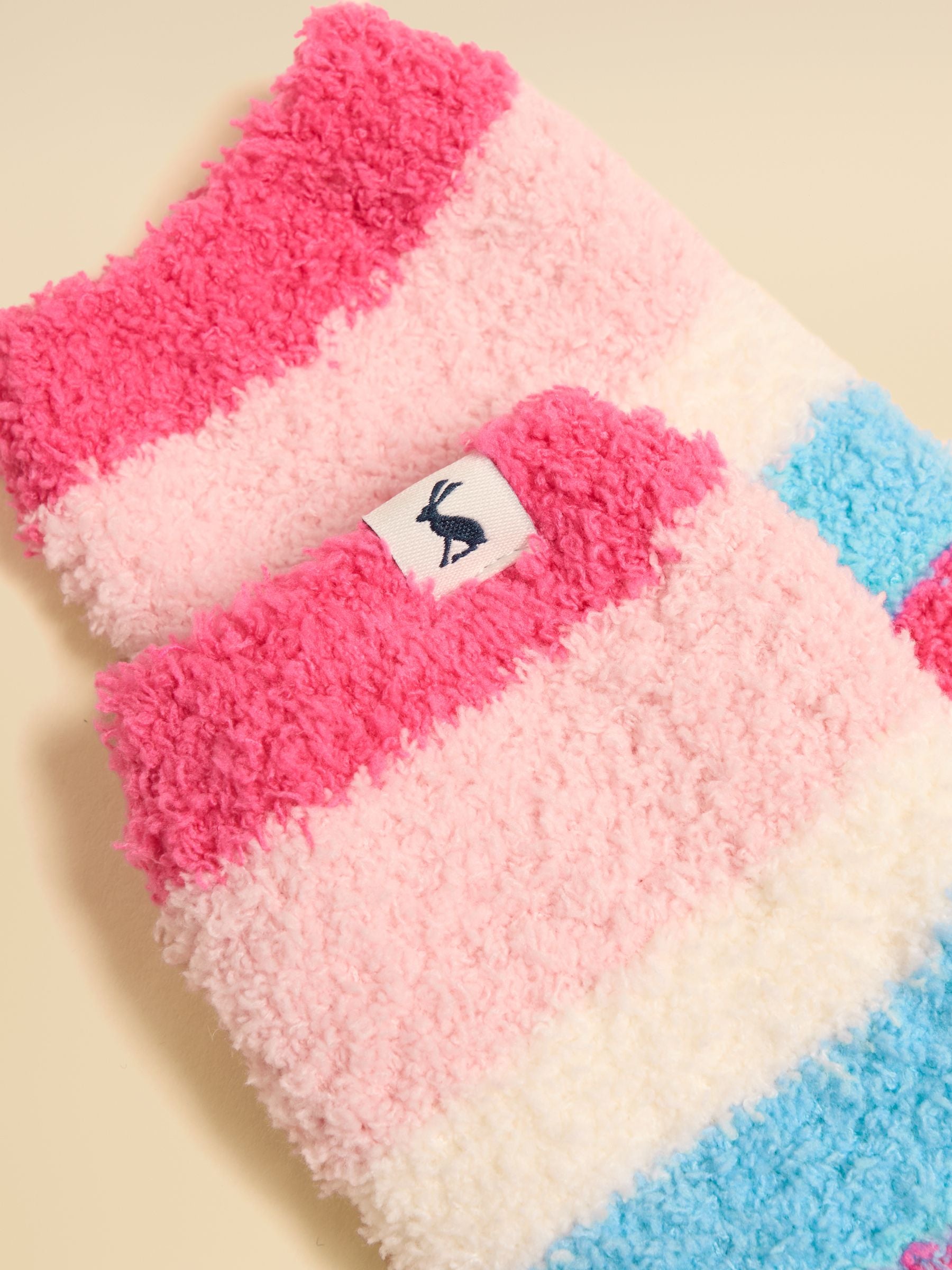 Kids Fluffy Pink Stripe Socks