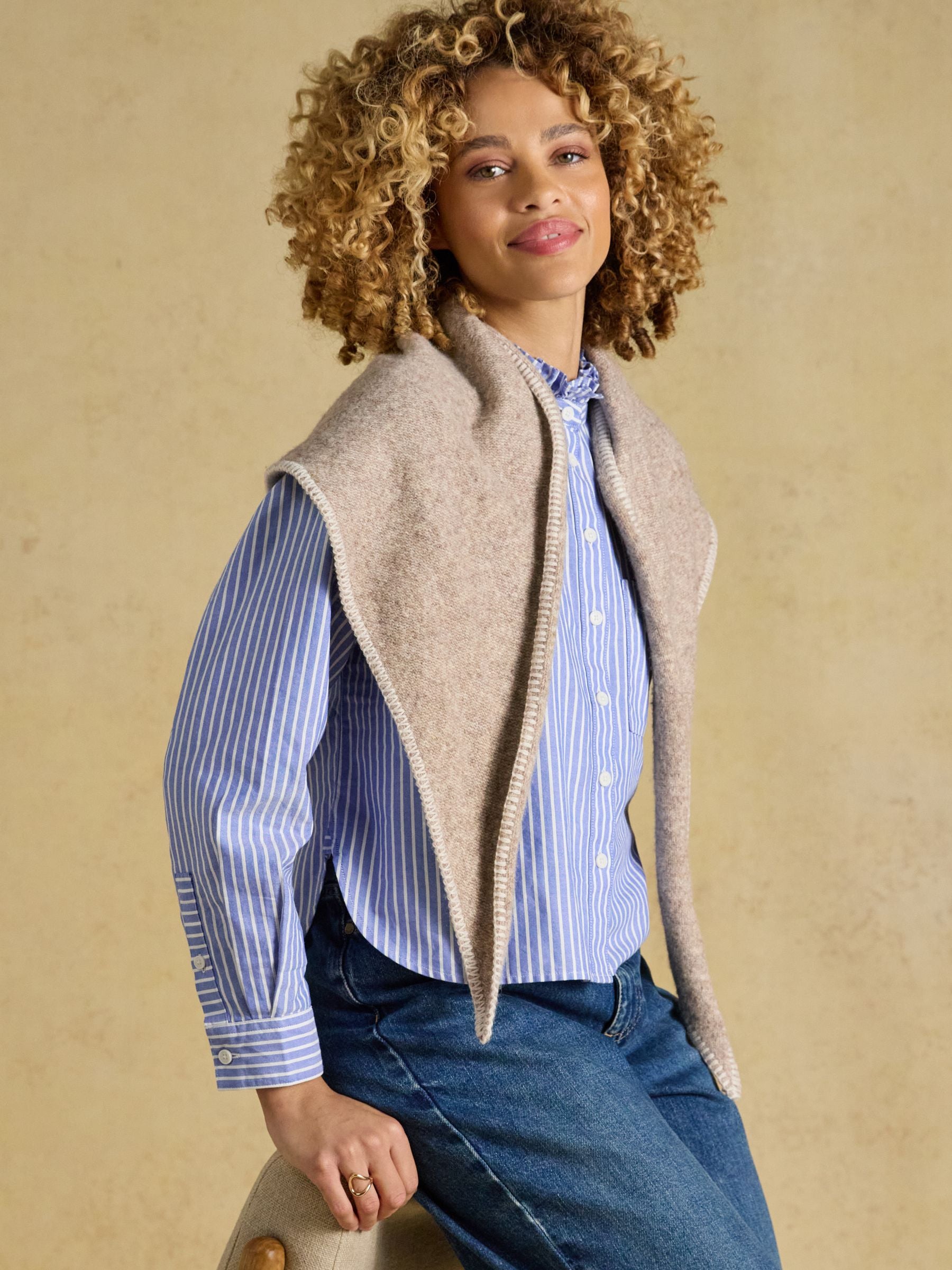 Kendra Oatmeal Triangle Scarf