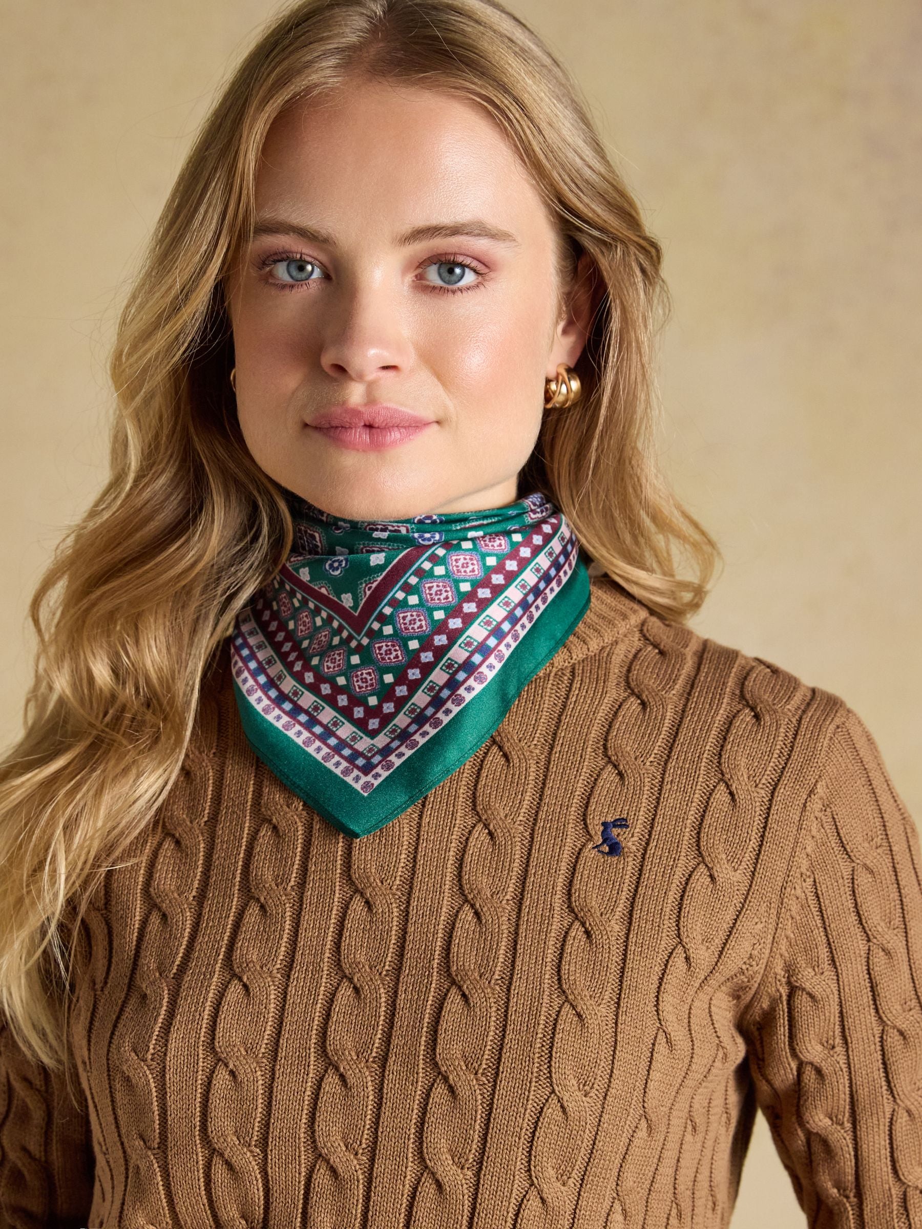 Elsie Green 100% Silk Square Scarf