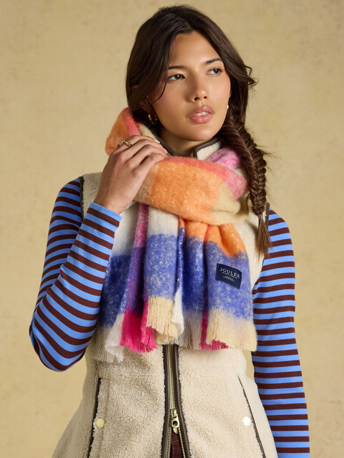 Brushed Scarf - Bright Multi Gingham