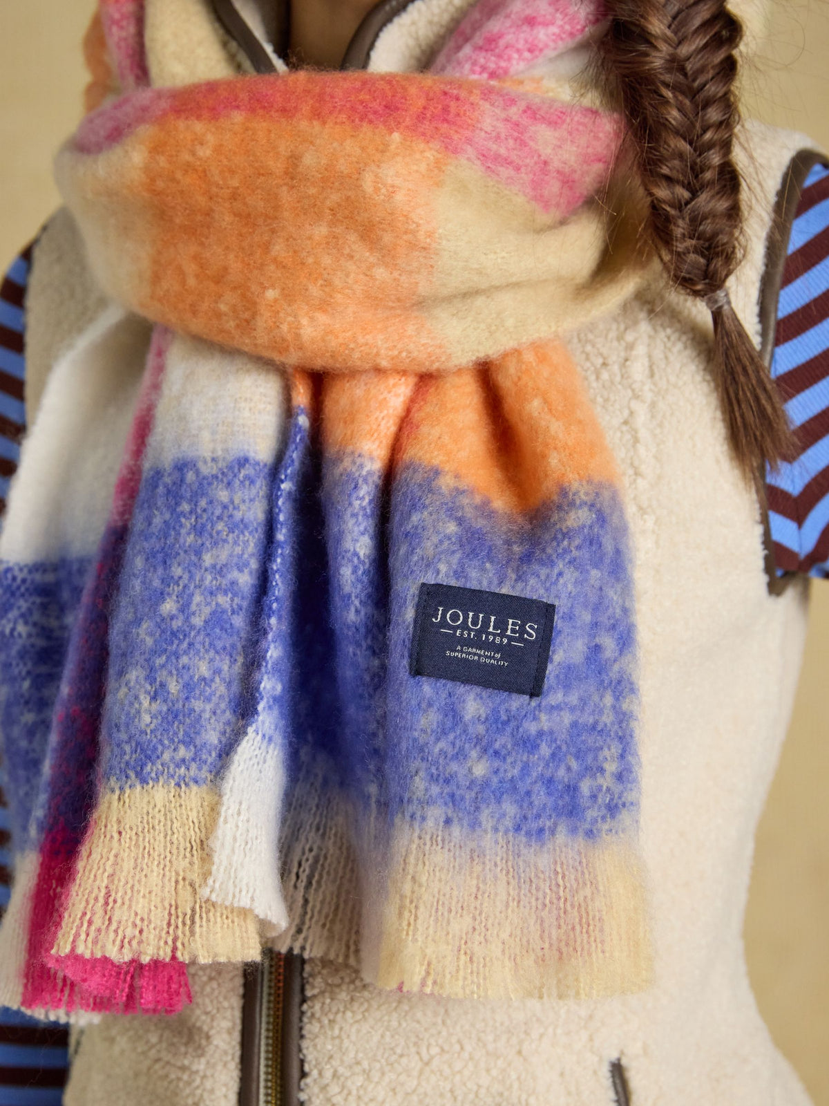 Brushed Scarf - Bright Multi Gingham