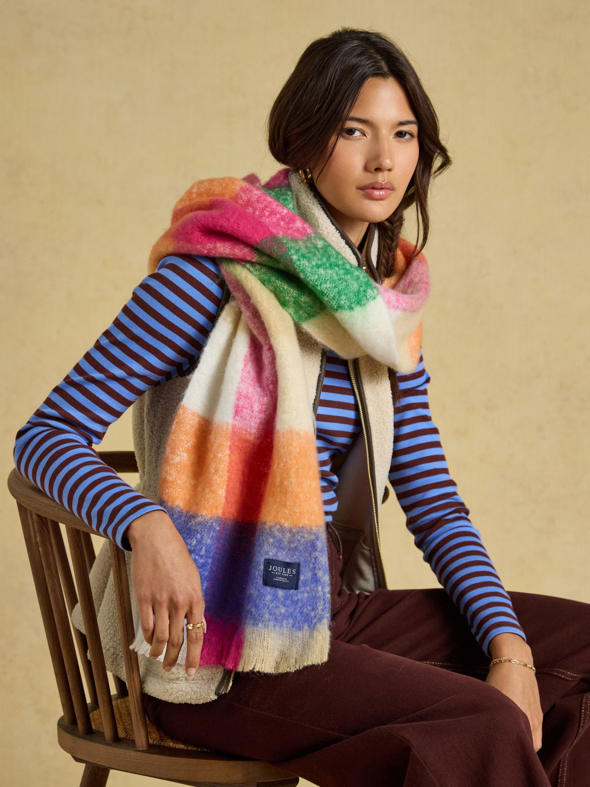 Brushed Scarf - Bright Multi Gingham
