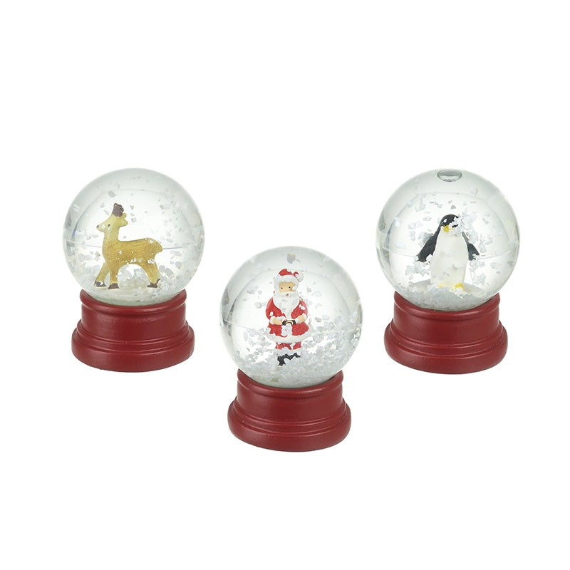 Santa Deer Penguin Snowglobe