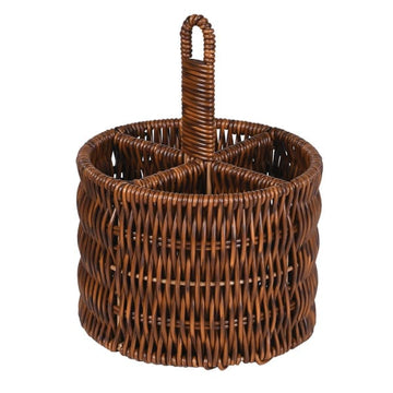 Faux Rattan Utensil Holder
