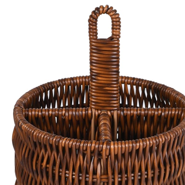 Faux Rattan Utensil Holder