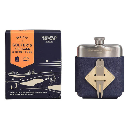 Golfers Hip Flask & Divot Tool Kit