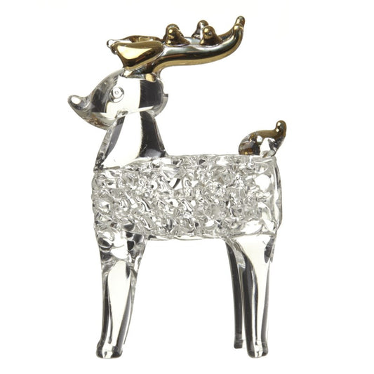 GLASS HANGING REINDEER