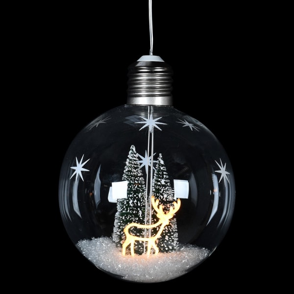 Lit Xmas Forest Bauble