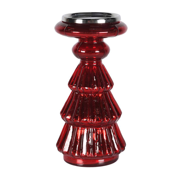 Small Crimson Tiered Candle Holder
