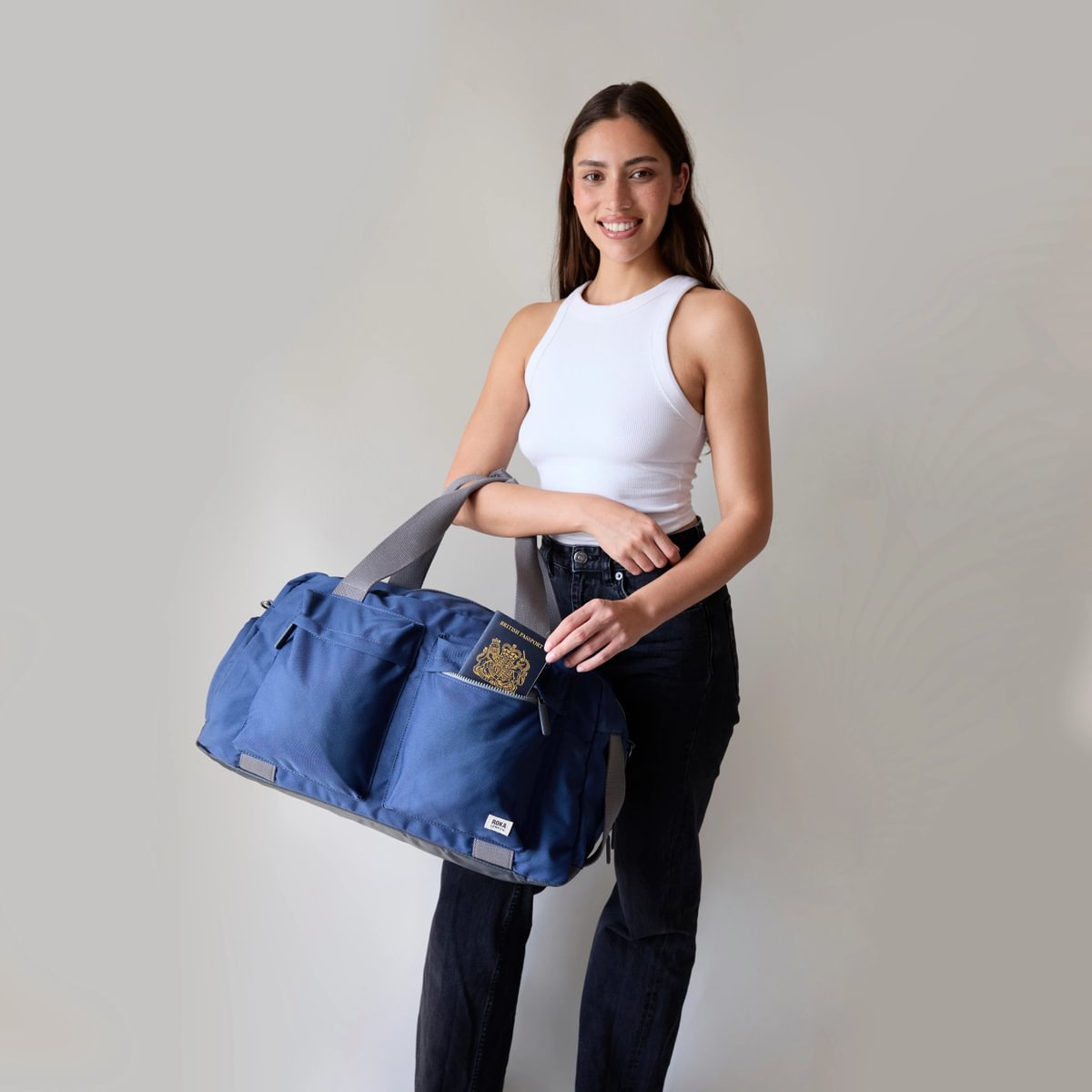 Gatwick Carry-On Duffel Bag Medium Recycled Canvas - Ash