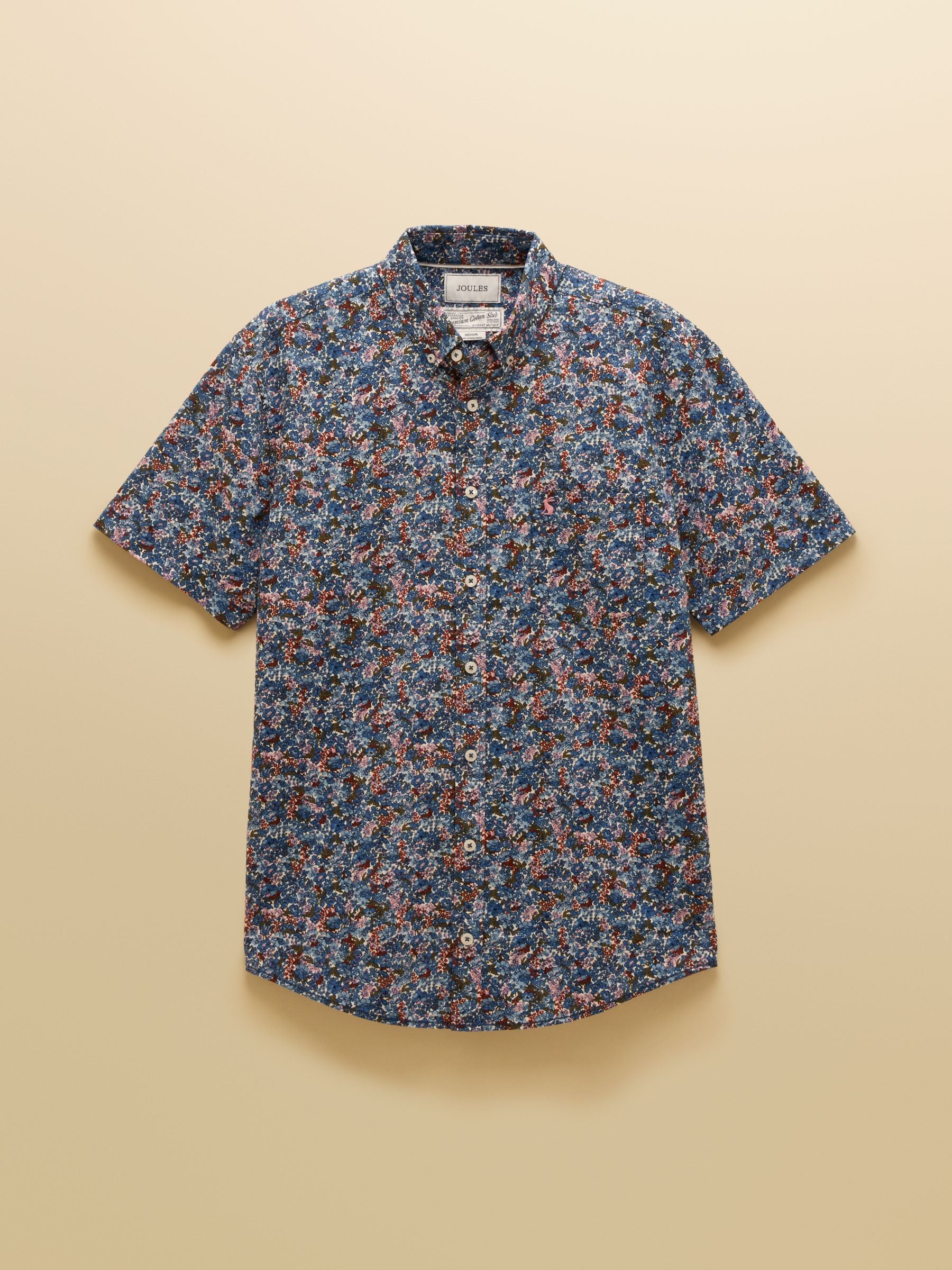 Navy Floral Short Sleeve Classic Fit Shirt