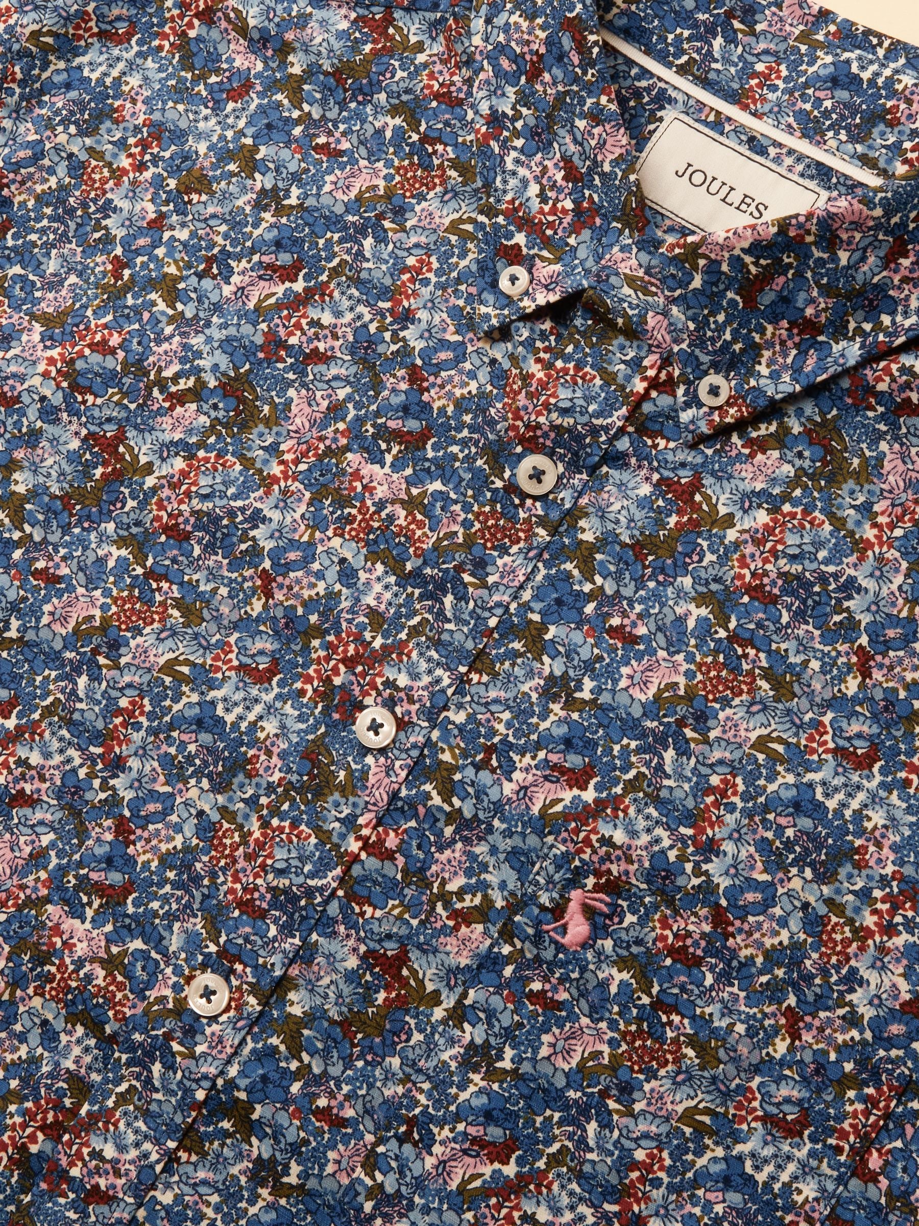 Navy Floral Short Sleeve Classic Fit Shirt