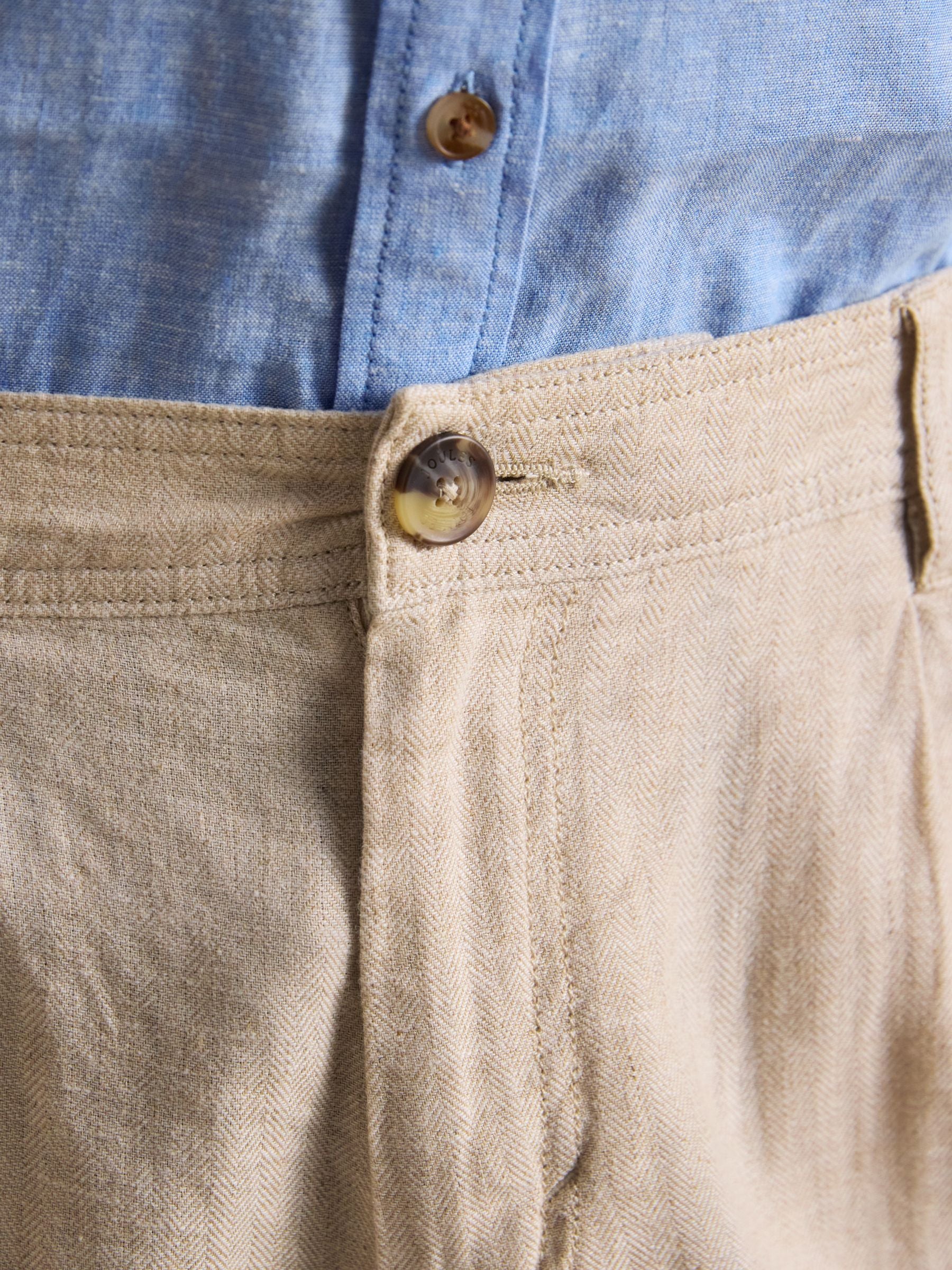 Neutral Linen Blend Shorts