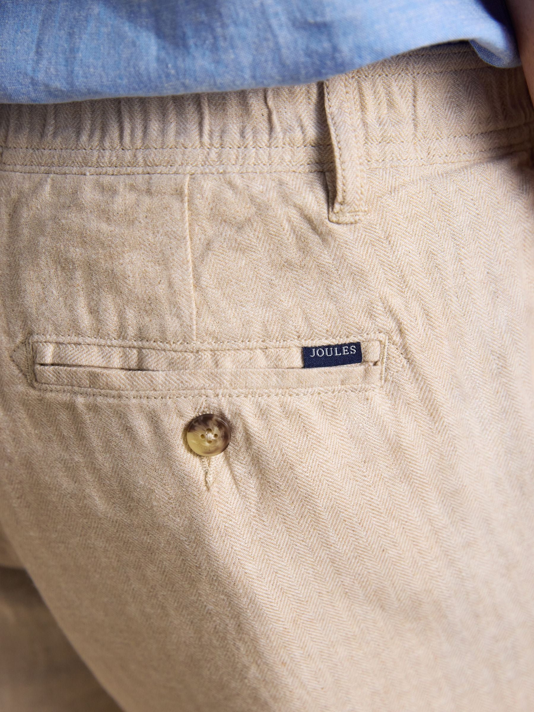 Neutral Linen Blend Shorts