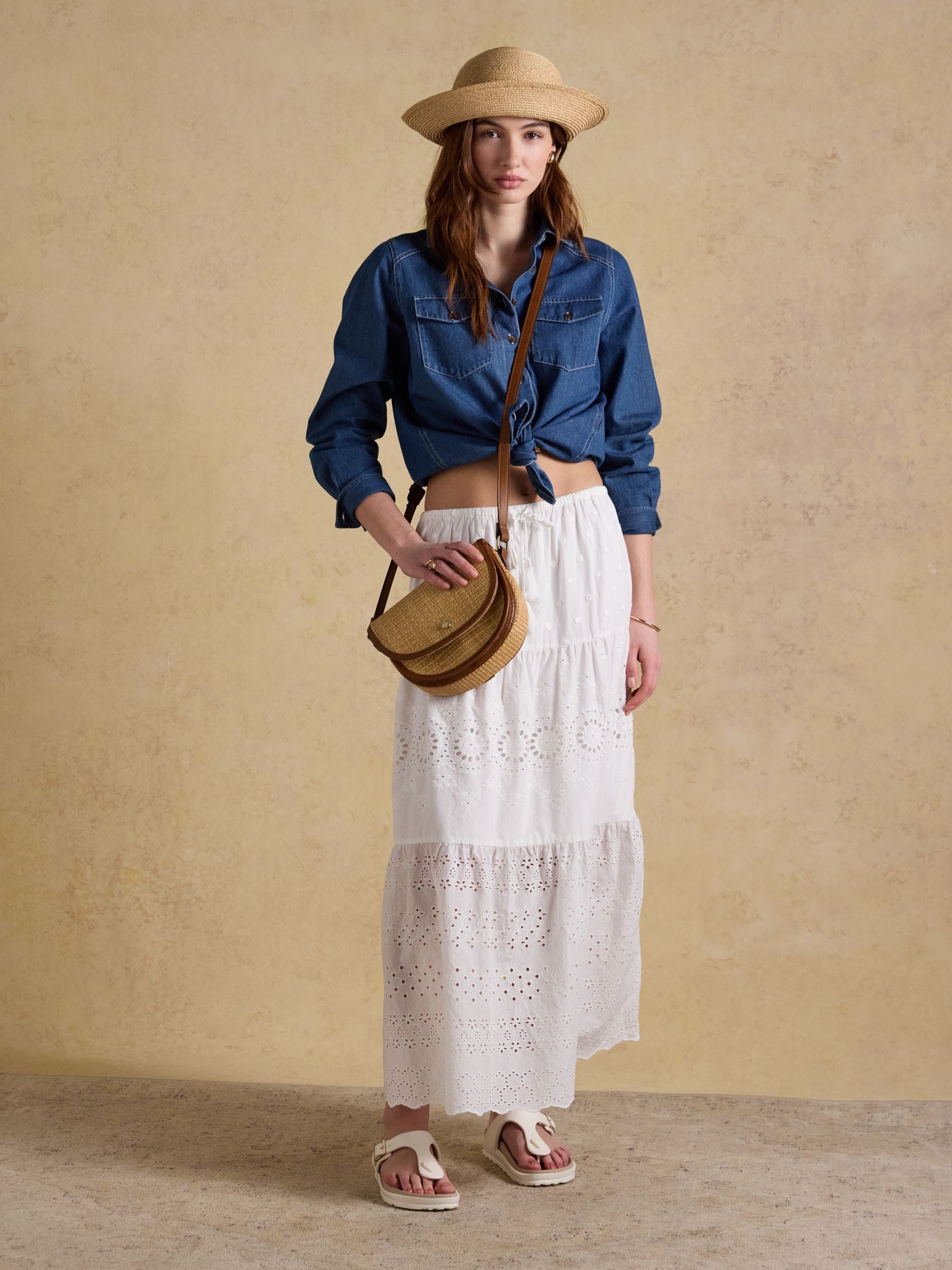 Daphne Neutral Straw Effect Bag