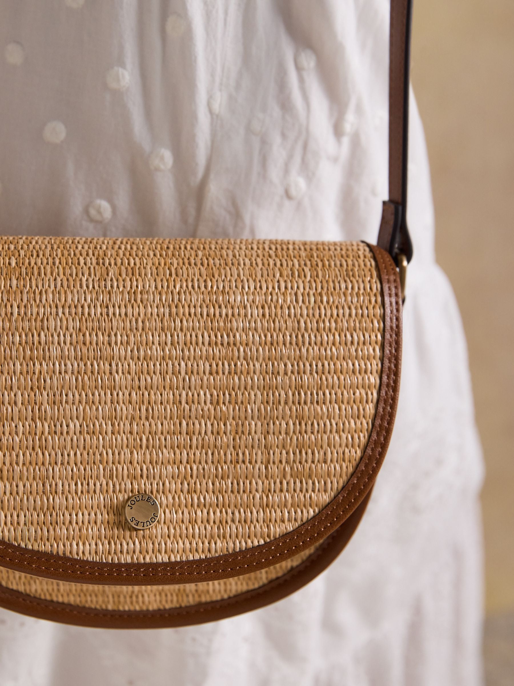 Daphne Neutral Straw Effect Bag