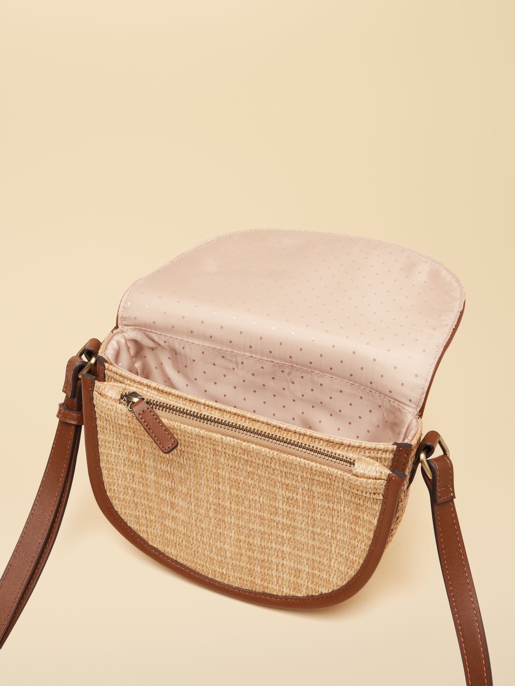Daphne Neutral Straw Effect Bag