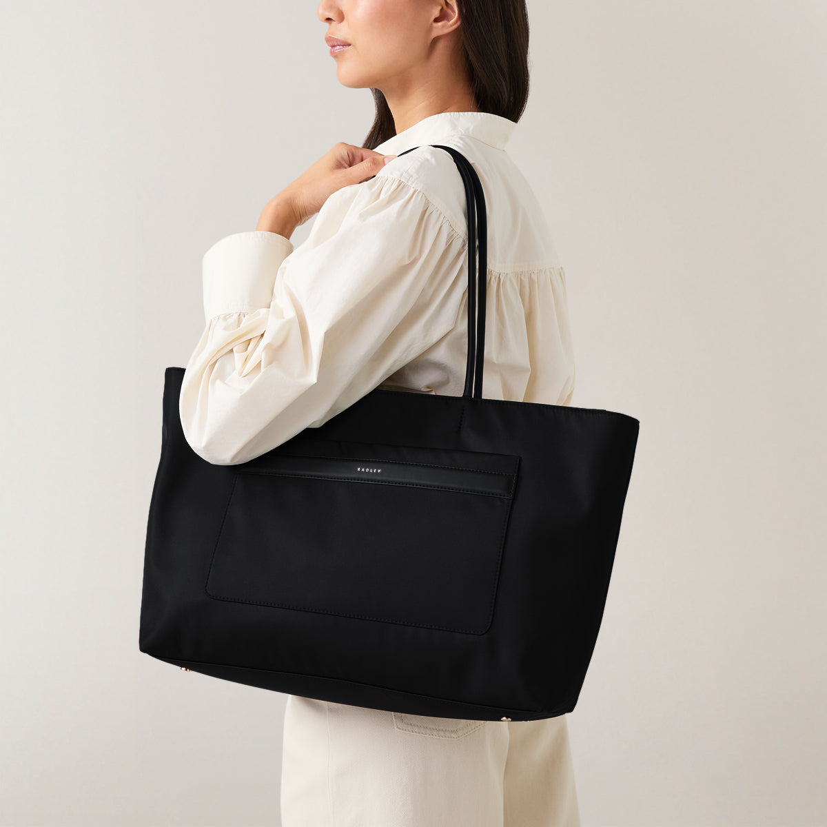 Holland Park Large Ziptop Tote Black