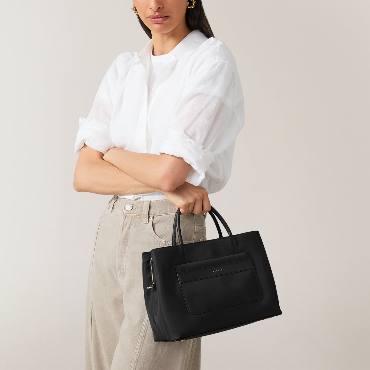 Holland Park Medium Ziptop Grab Black