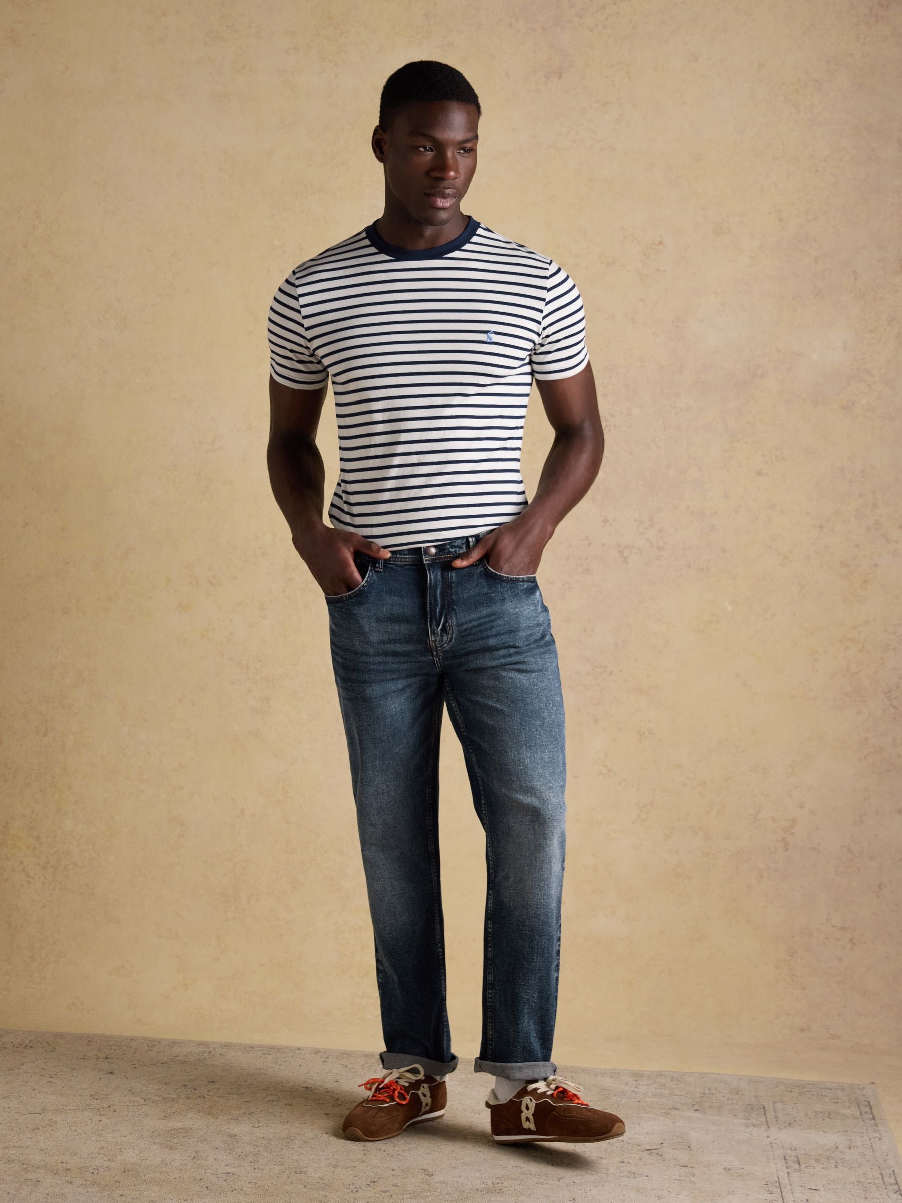 Everyday Navy & White Stripe Classic Fit Cotton T-Shirt