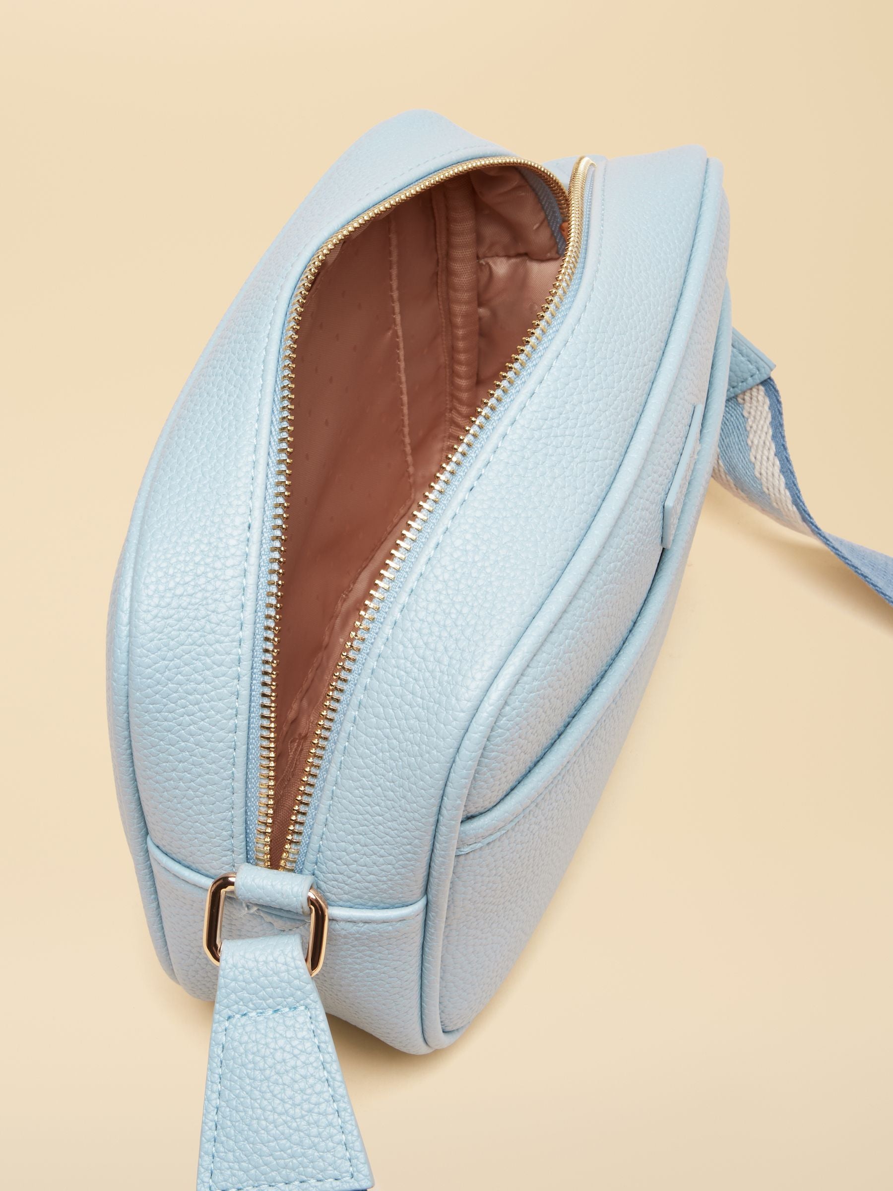 Trent Pale Blue Cross Body Bag with Adjustable Thick Strap