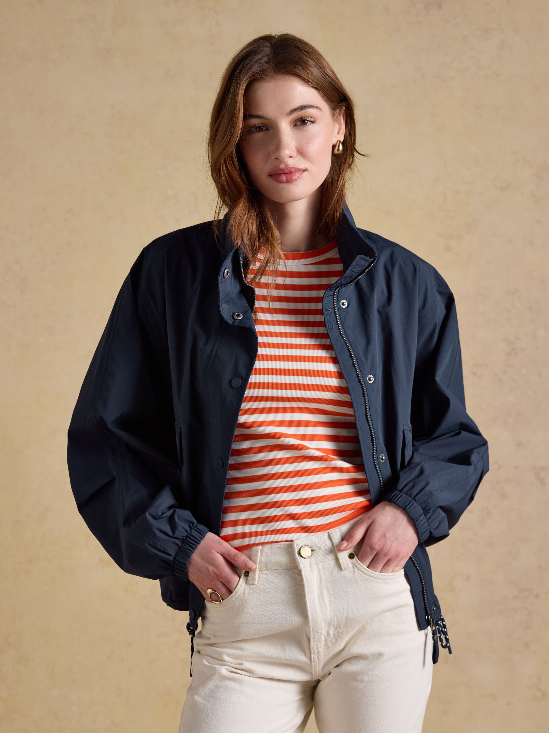 Hove Navy Waterproof Windbreaker Jacket