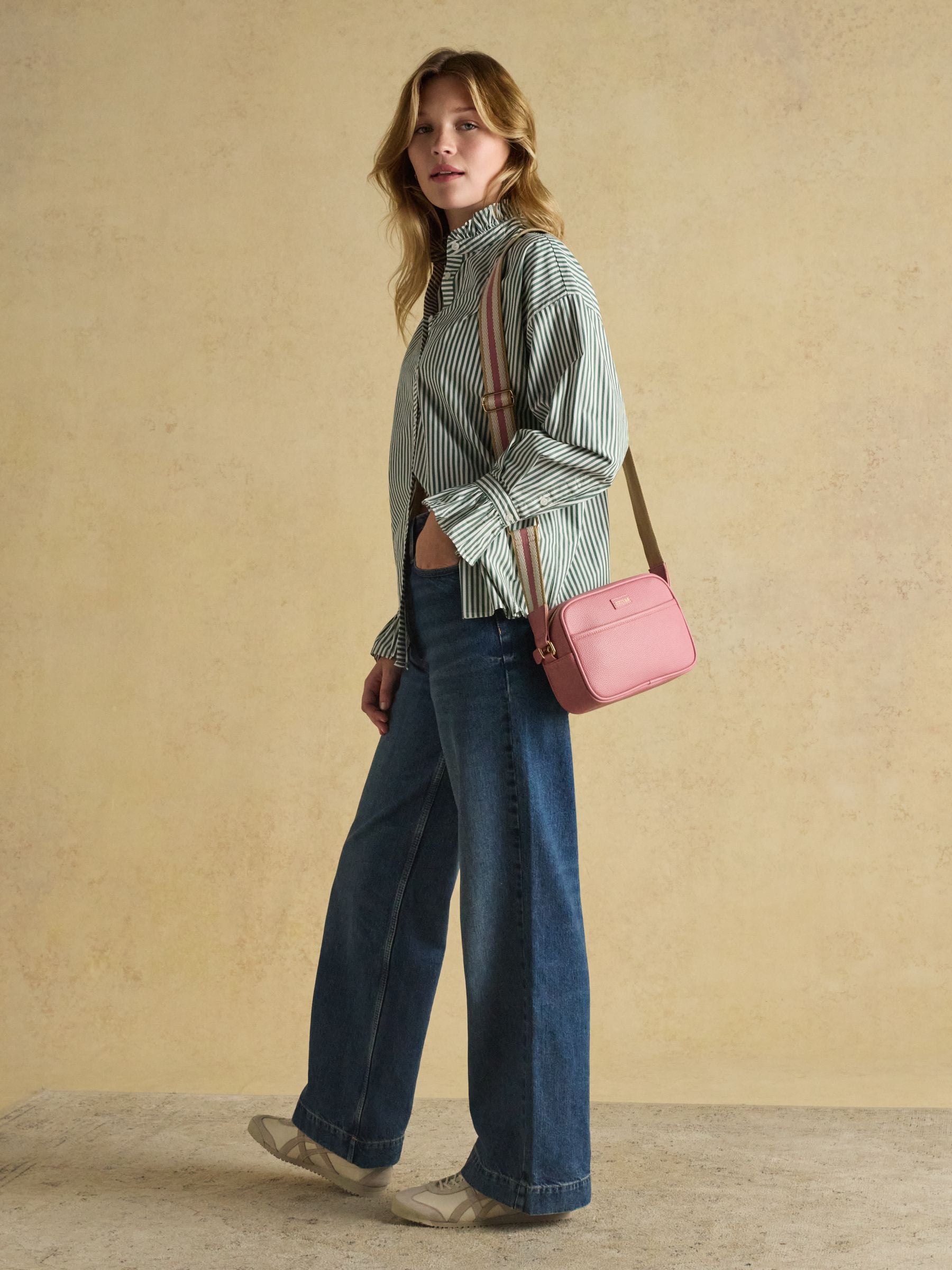Trent Pink Cross Body Bag with Adjustable Thick Strap