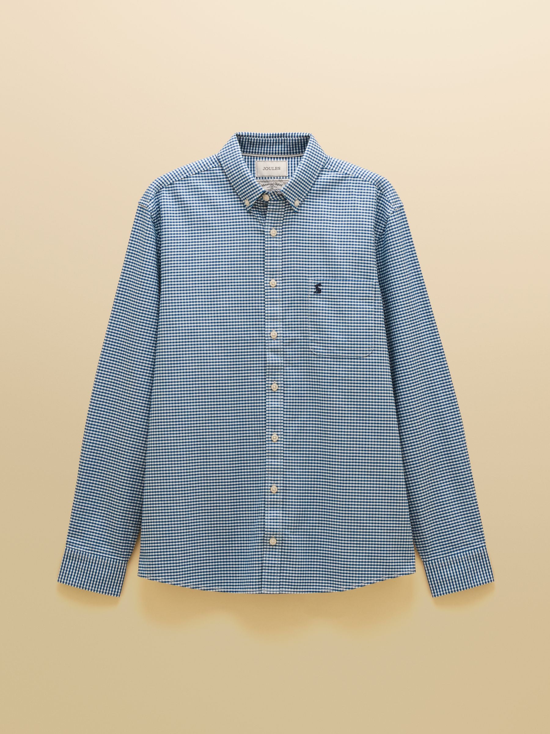 Blue Checked Classic Fit Cotton Oxford Shirt