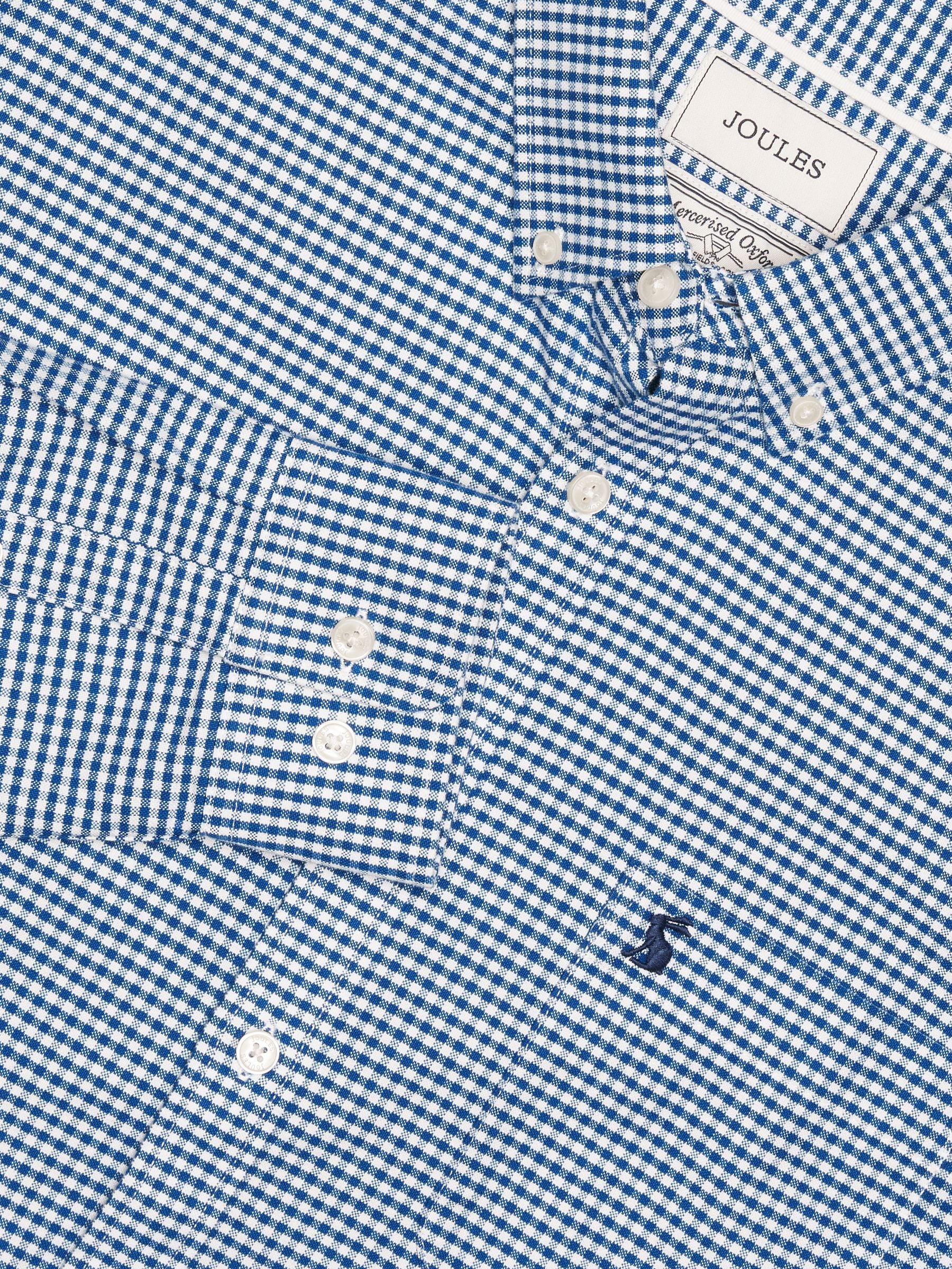 Blue Checked Classic Fit Cotton Oxford Shirt