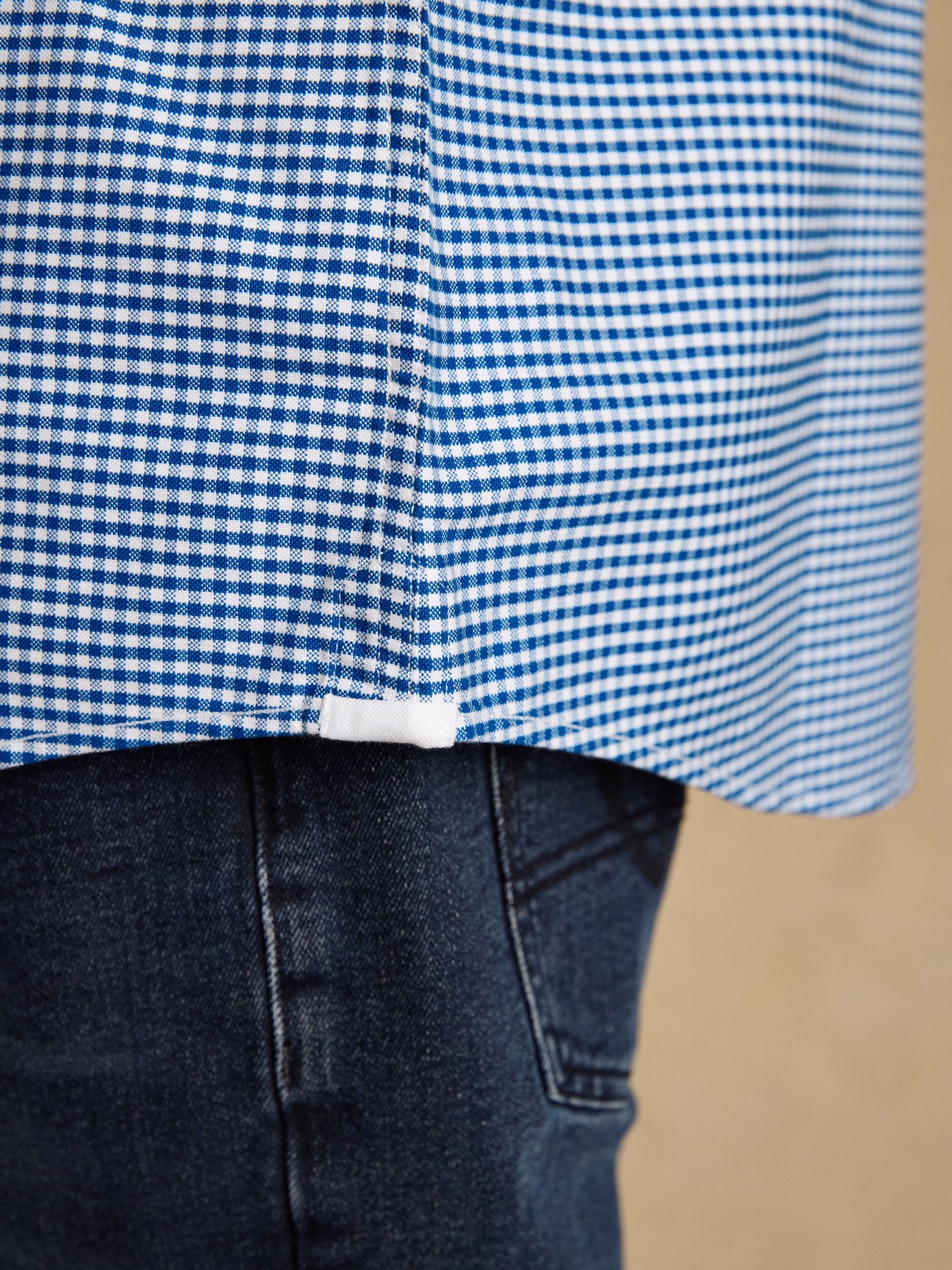 Blue Checked Classic Fit Cotton Oxford Shirt